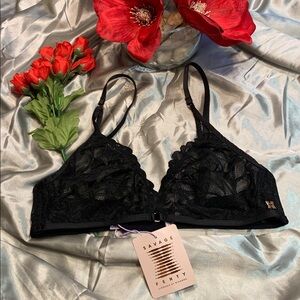 🌹 NWT, Savage X Fenty, SAVAGE NOT SORRY BRALETTE, Black Caviar, Medium K74